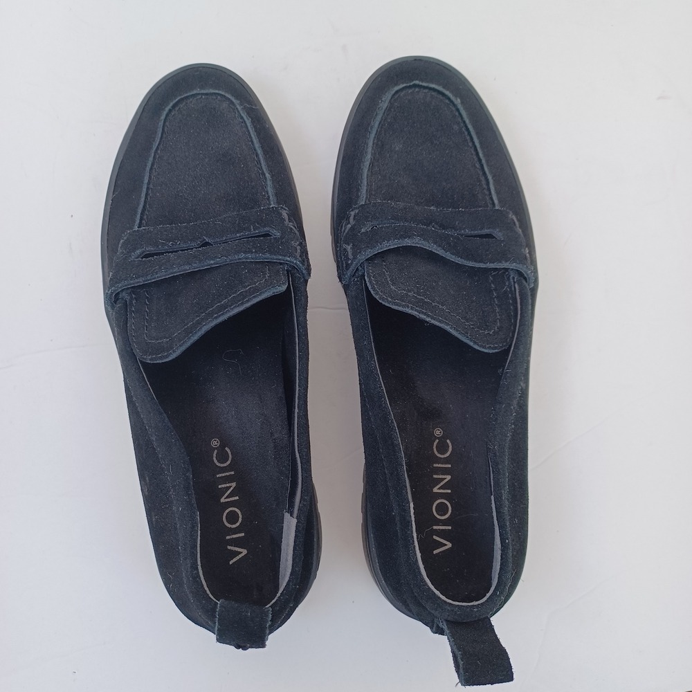 Vionic Uptown Black Suede Loafer Slip On Shoes Women Size 6 - Picture 12 of 14
